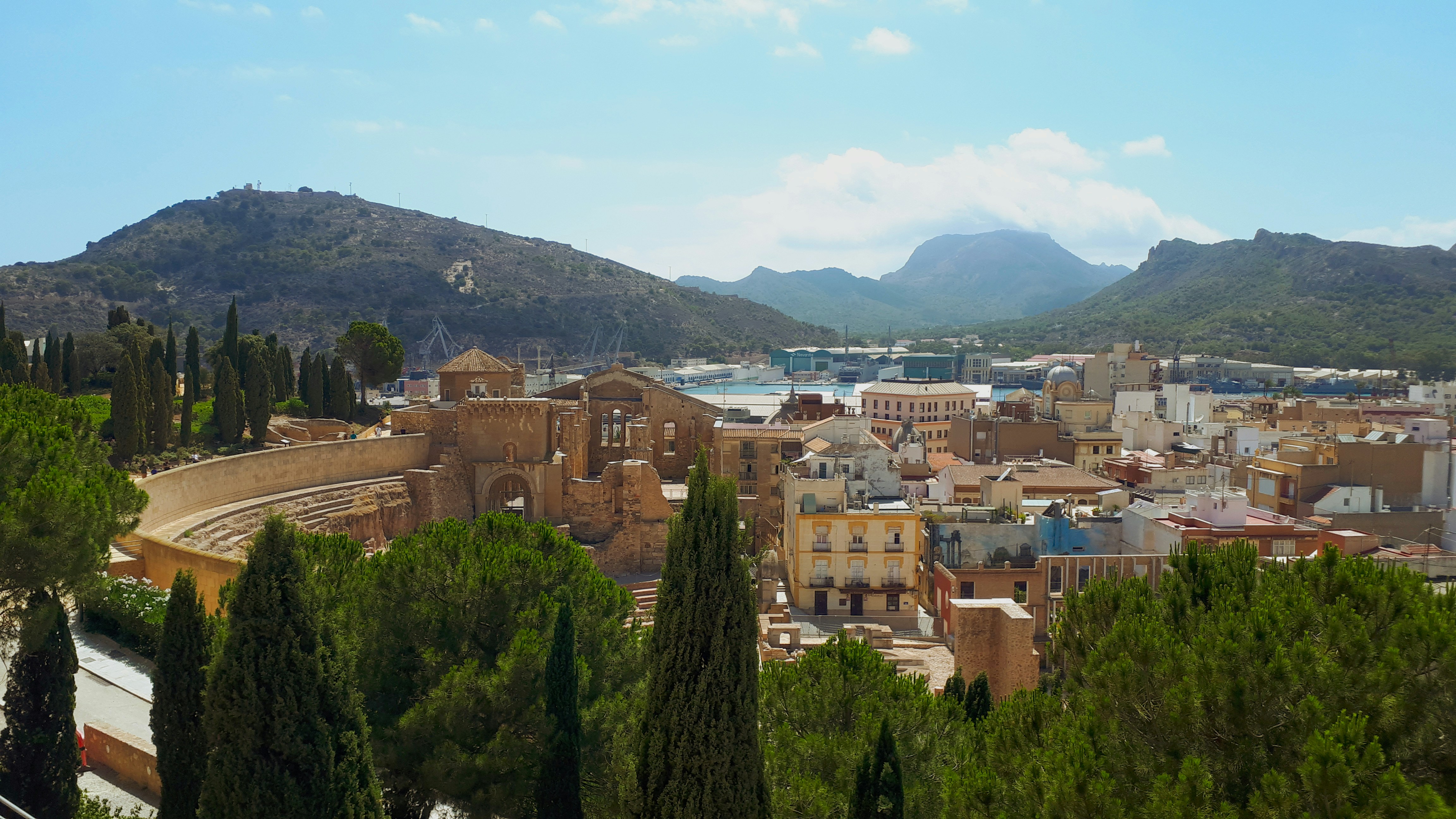 View across Cartagena, where summer events such as La Mar de M&uacute;sicas sit alongside Roman history, harbour views and the surrounding Murcia landscape.